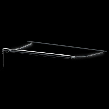 Markis automatiskt infällbar med LEDs antracit&vit 500x300 cm