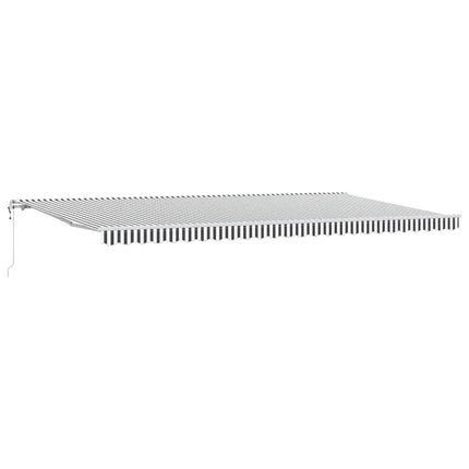Markis automatiskt infällbar antracit och vit 600x300 cm