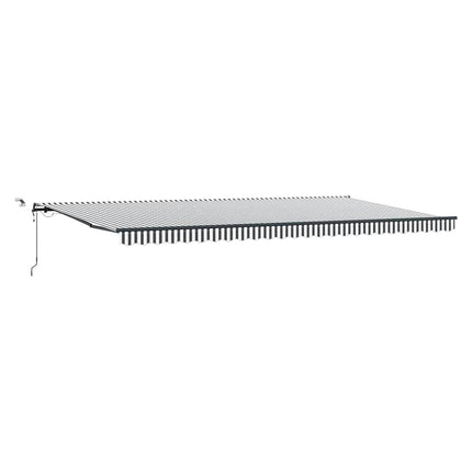 Markis automatiskt infällbar med LEDs antracit&vit 600x300 cm