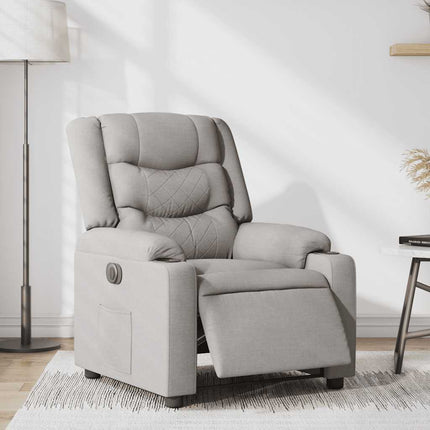 Elektrisk reclinerfåtölj molngrå tyg