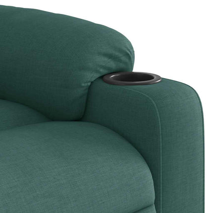 Reclinerfåtölj med uppresningshjälp mörkgrön tyg