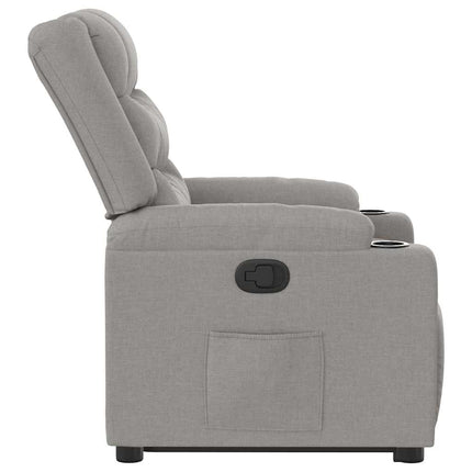 Reclinerfåtölj med uppresningshjälp molngrå tyg