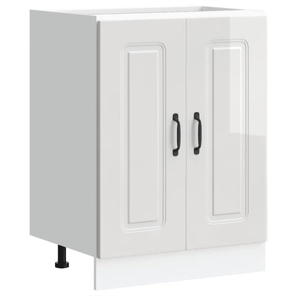 Diskbänk underskåp högglans vit 60x46x81,5 cm konstruerat trä