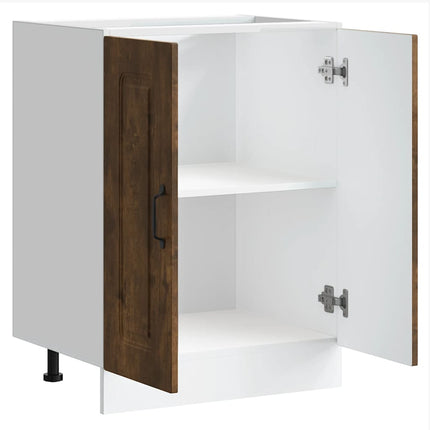 Diskbänk underskåp rökfärgad ek 60x46x81,5 cm konstruerat trä