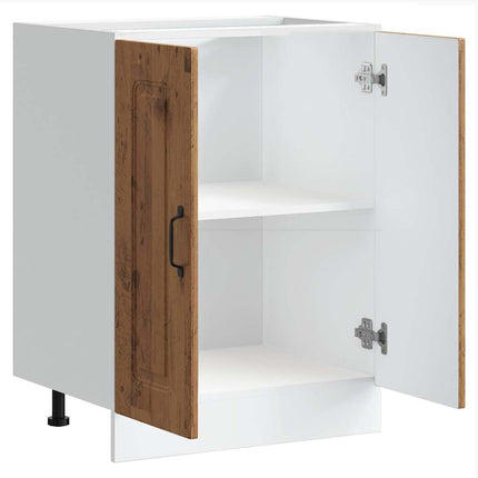 Diskbänk underskåp åldrat trä 60x46x81,5 cm konstruerat trä