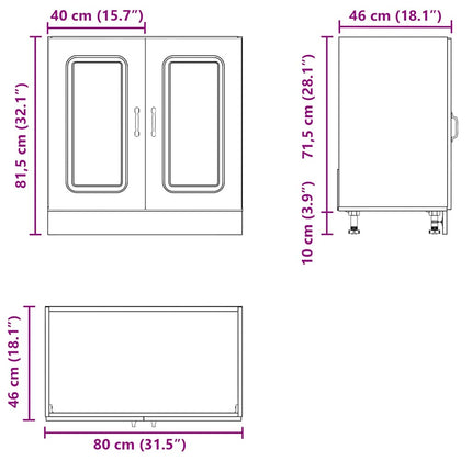 Diskbänk underskåp Kalmar svart 80x46x81,5 cm konstruerat trä