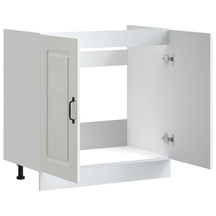 Diskbänk underskåp högglans vit 80x46x81,5 cm konstruerat trä