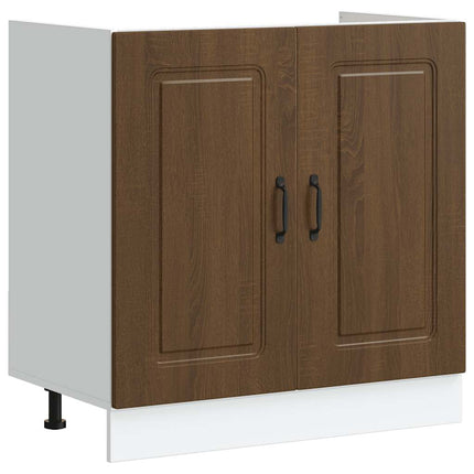 Diskbänk underskåp Kalmar brun ek 80x46x81,5 cm konstruerat trä