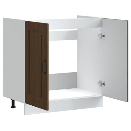 Diskbänk underskåp Kalmar brun ek 80x46x81,5 cm konstruerat trä