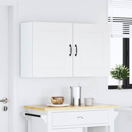 Väggskåp för kök 2 delar Kalmar vit konstruerat trä