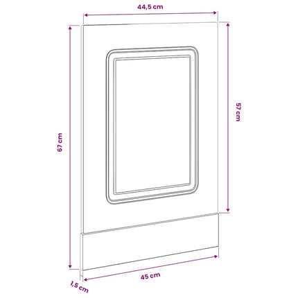 Diskmaskinspanel Kalmar brun ek 45x1,5x57 cm konstruerat trä