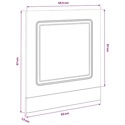 Diskmaskinspanel Kalmar sonoma-ek 60x1,5x57 cm konstruerat trä