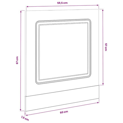 Diskmaskinspanel Kalmar betonggrå 60x1,5x57 cm konstruerat trä