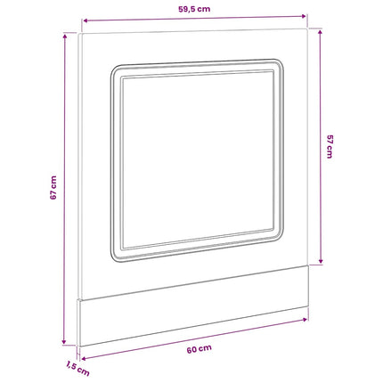 Diskmaskinspanel Kalmar artisan ek 60x1,5x57 cm konstruerat trä