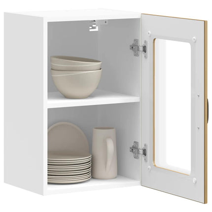 Väggskåp för kök med glasdörr Lucca artisan ek