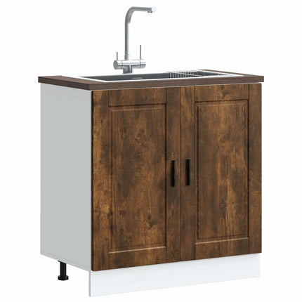 Diskbänk underskåp rökfärgad ek 80x46x81,5 cm konstruerat trä