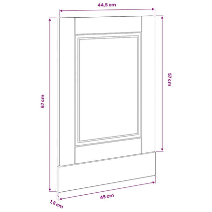 Diskmaskinspanel Porto vit 45x1,5x57 cm konstruerat trä