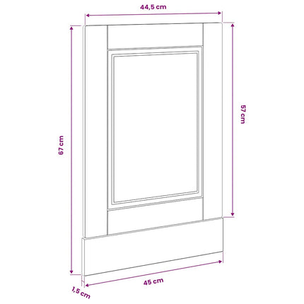 Diskmaskinspanel Porto sonoma-ek 45x1,5x57 cm konstruerat trä