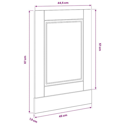 Diskmaskinspanel Porto artisan ek 45x1,5x57 cm konstruerat trä