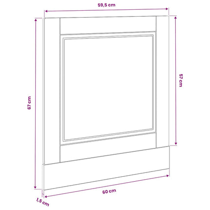 Diskmaskinspanel Porto vit 60x1,5x57 cm konstruerat trä