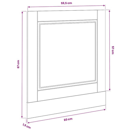 Diskmaskinspanel Porto högglans vit 60x1,5x57cm konstruerat trä