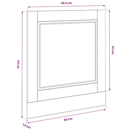 Diskmaskinspanel Porto rökfärgad ek 60x1,5x57cm konstruerat trä