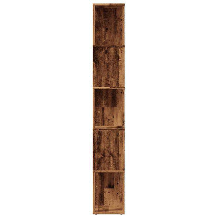 Bokhylla åldrat trä 45x24x159 cm konstruerat trä