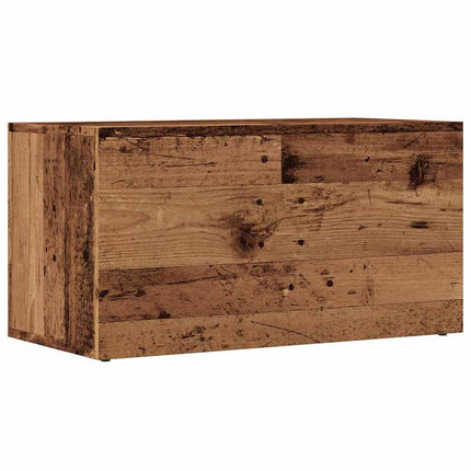 Förvaringslåda åldrat trä 69,5x34x36 cm konstruerat trä