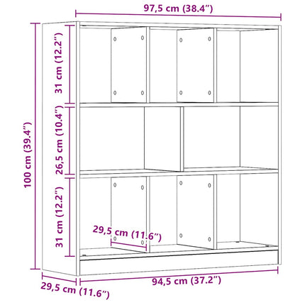 Bokhylla artisan ek 97,5x29,5x100 cm konstruerat trä