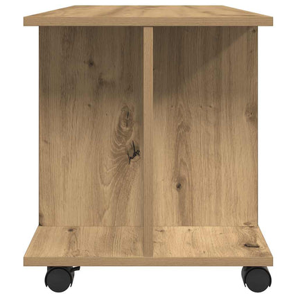 Tv-bänk med hjul artisian ek 80x40x45 cm konstruerat trä