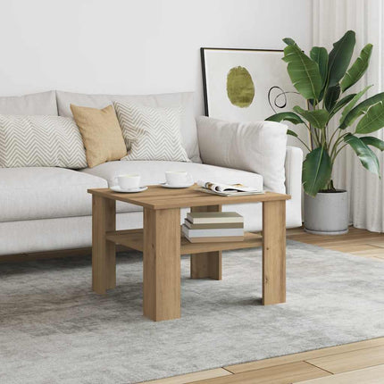 Soffbord Hantverksmässig Ek 60X60X42 Cm Konstruerat Trä