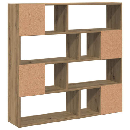 Bokhylla/rumsavdelare hantverksmässig ek 105x24x102 cm