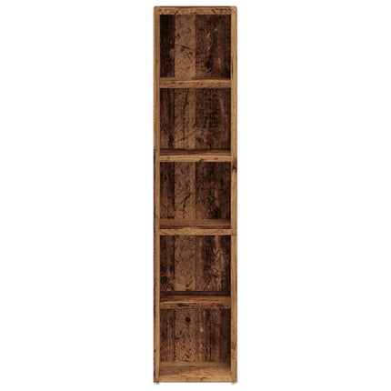 CD-hyllor 2 st åldrat trä 21x16x93,5 cm konstruerat trä