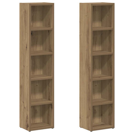 CD-hyllor 2 st artisian ek 21x16x93,5 cm konstruerat trä