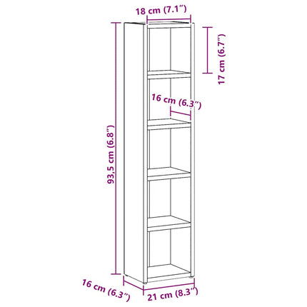 CD-hyllor 2 st artisian ek 21x16x93,5 cm konstruerat trä