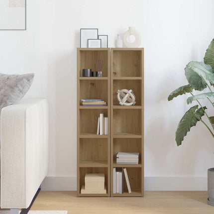 CD-hyllor 2 st artisian ek 21x16x93,5 cm konstruerat trä