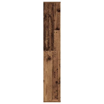 Rumsavdelare/bokhylla åldrat trä 100x24x140 cm konstruerat trä