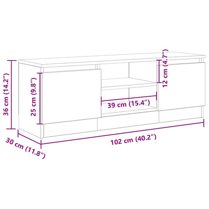 Tv-bänk artisan ek 102x30x36 cm konstruerat trä