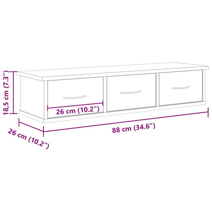 Väggskåp ek 88x26x18,5 cm konstruerat trä