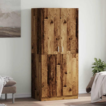 Garderob åldrat trä 90x52x200 cm konstruerat trä
