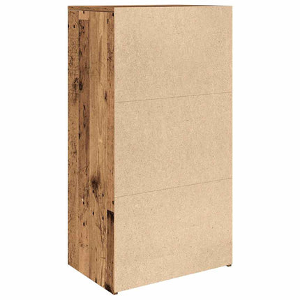 Skänk med 6 lådor åldrat trä 50x34x96 cm konstruerat trä