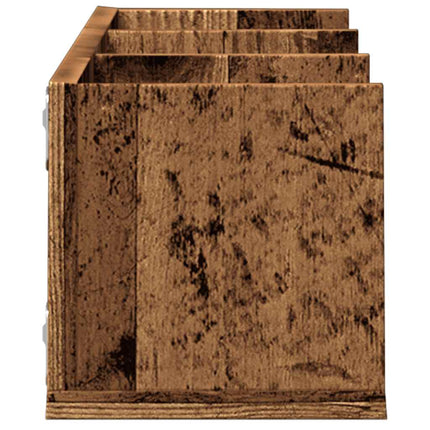 CD-hylla åldrat trä 75x18x18 cm konstruerat trä