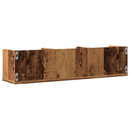 CD-hylla åldrat trä 75x18x18 cm konstruerat trä