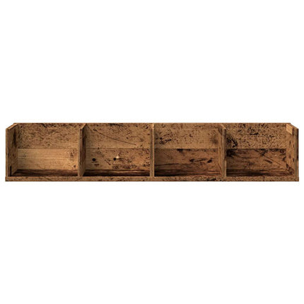 CD-hylla åldrat trä 100x18x18 cm konstruerat trä