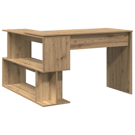 Hörnskrivbord hantverksmässig ek 200,5x50x76 cm konstruerat trä