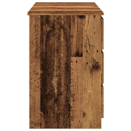 Skrivbord åldrat trä 140x50x77 cm konstruerat trä
