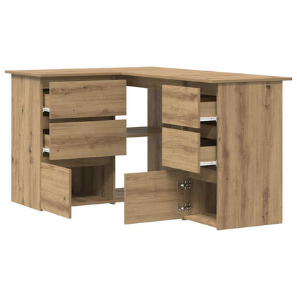 Hörnskrivbord artisan ek 145x100x76 cm konstruerat trä