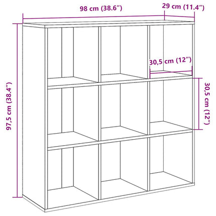 Bokhylla åldrat trä 98x29x97,5 cm