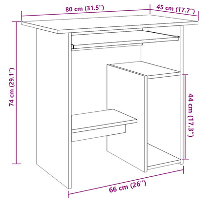 Skrivbord artisan ek 80x45x74 cm konstruerat trä
