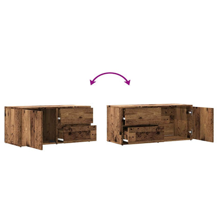 Tv-bänk åldrat trä 80x34x35,5 cm konstruerat trä